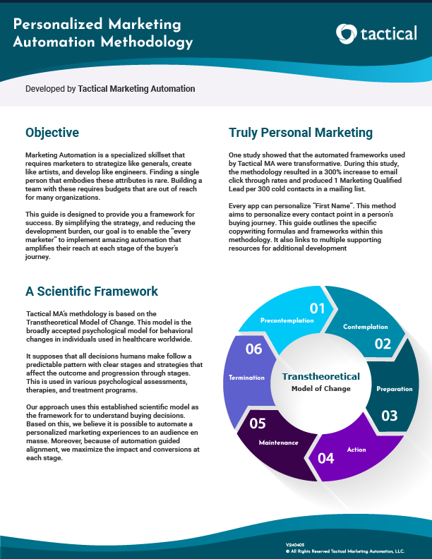 Cover of Tactical Marketing Automation Personalized Marketing Automation Methodology